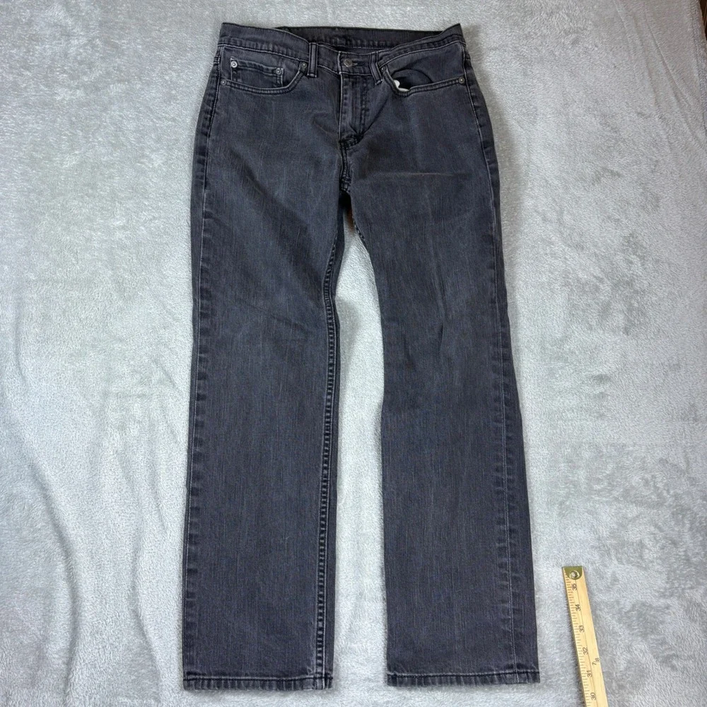 Levi's Jeans Men 32x30 (Fits 32x29) 514 Straight Fit Black Stretch Denim